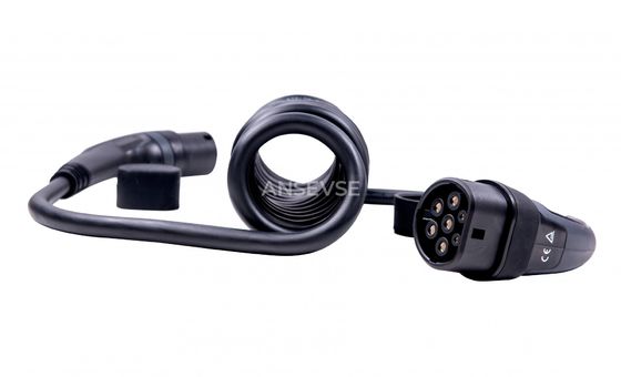 bộ sạc xe điện 16A 480V 3 pha 11kW cáp xoắn ốc IEC 62196 loại 2 đến loại 2 cáp cuộn ev