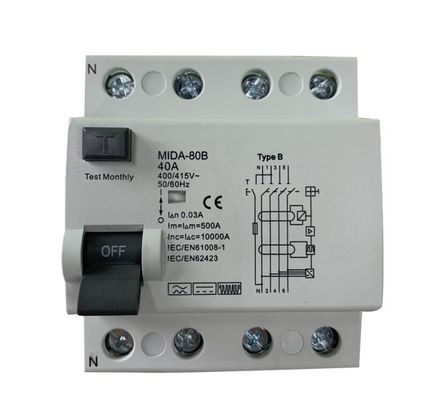 Bộ ngắt mạch 4 cực RCD 415V 63A Bộ ngắt mạch 3 pha
