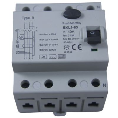 Giá tốt Bộ ngắt mạch RCD Loại B IP20 40A Chế độ điện từ 3 pha 4 cực MCB trực tuyến